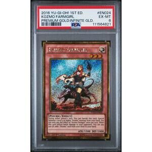 Yu-Gi-Oh! TCG Kozmo Farmgirl PGL3-EN024 Premium Gold Infinite Gold PSA 6